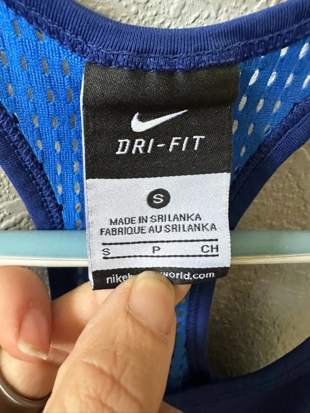 Nike Blue Dri-FIT Mesh Racerback Tank - Picture 3 of 4